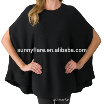 Fabricante por atacado Mulher tricô Cashmere Ponchos Sweater